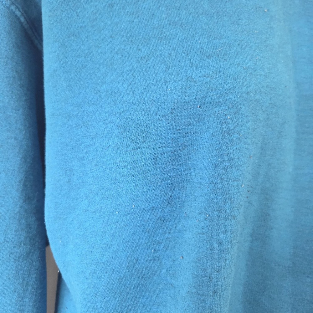 Gildan Hoodie Mens Medium Blue Camp Seely Graphic Fleece Pullover Sweatshirt - Picture 8 of 14